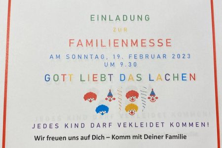 Familienmesse ab 19. Februar 2023